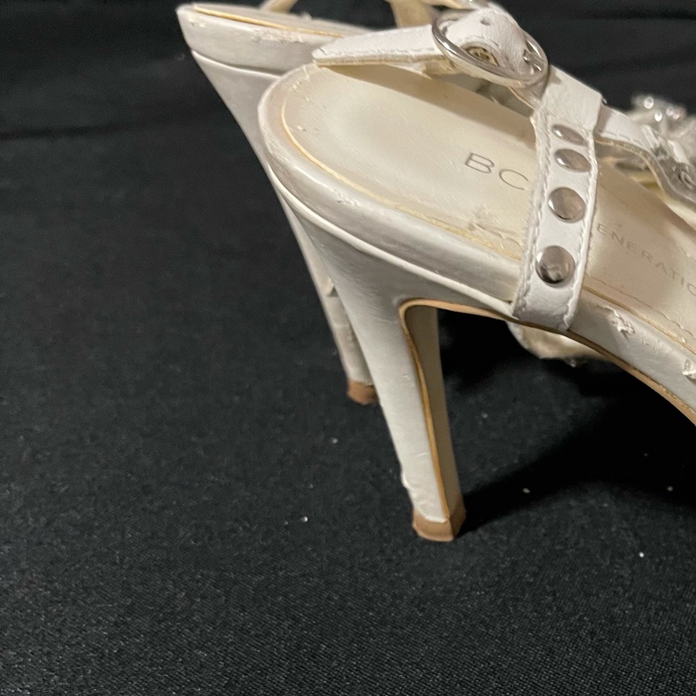 BCBG White Rhinestone Sandals - Picture 5 of 6